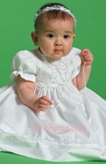 Dress with Ribbon Tie On Bodice - White